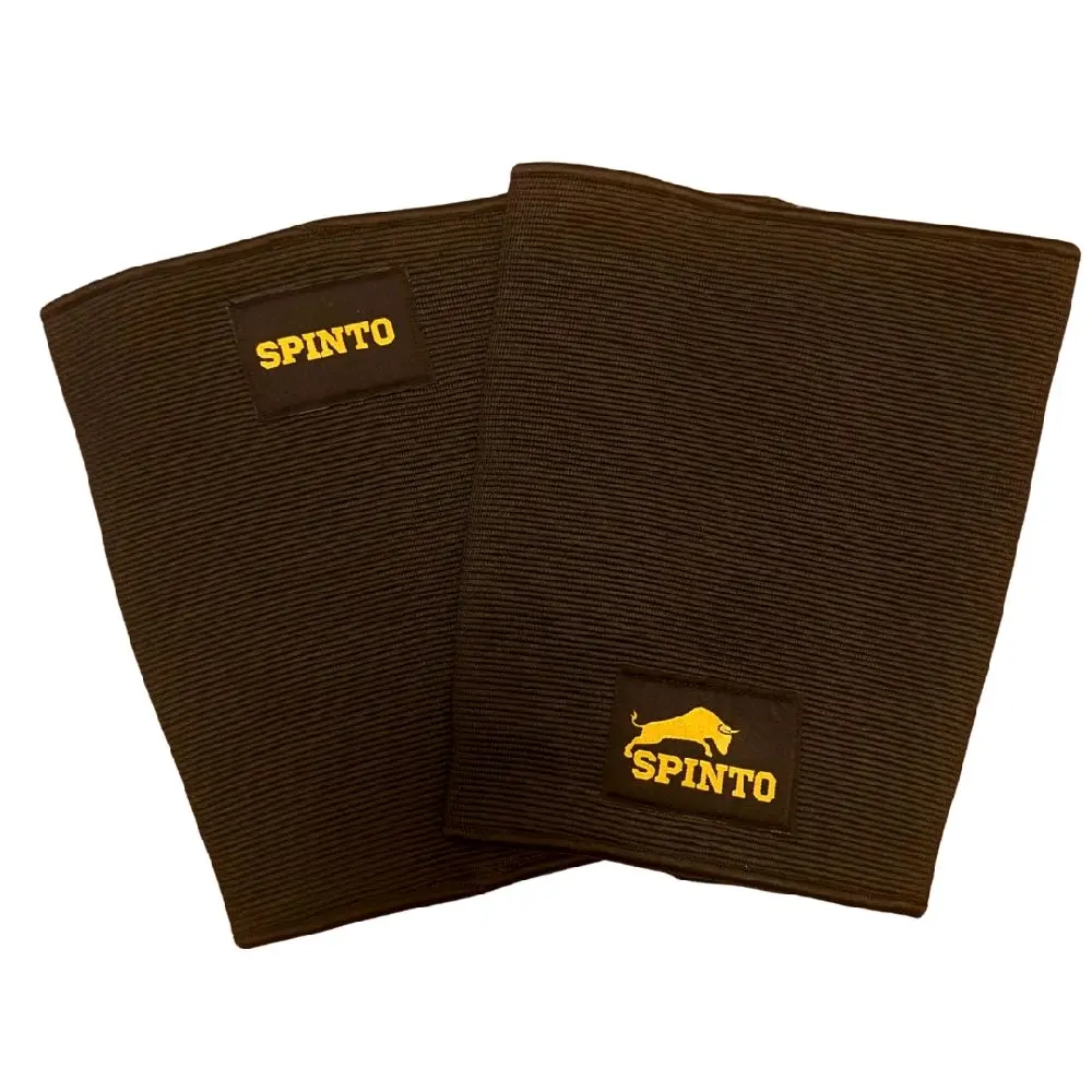 SPINTO FITNESS Compression Knee Sleeves Pair (2XL-5XL Multi-Sizes, Strongman) - 2-Ply Construction Heavy Duty Support, Secure Hold, Adjustable Strap for Weightlifting, Pain Relief, Durability (Brown)