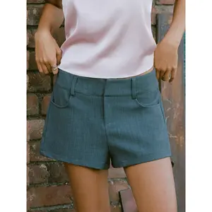 Cider Low Rise Zipper Micro Shorts