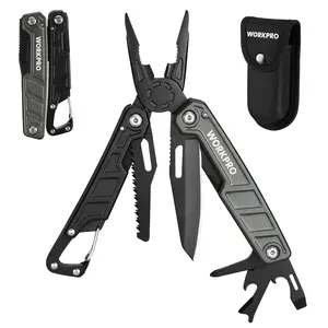 #JumpstartSale WORKPRO Multitool-11 in 1 Multitool Pliers with Pocket Clip and Sheath-EDC Multi Tool Knives with Safety Lock-Camping Tools Pocket Knife with Screwdriver Saw Blade Wire Cutter and Bottle Opener
