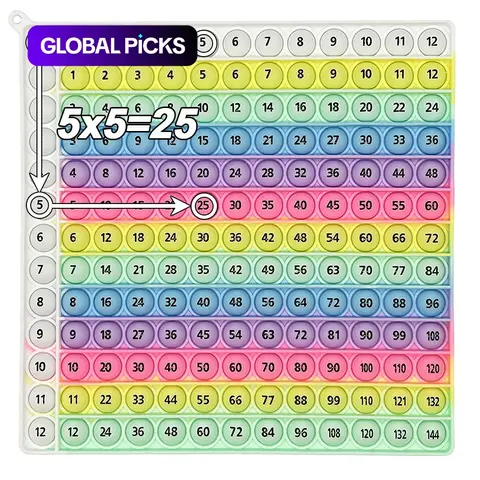 【Black Friday】Multiplication Practice Math Game, 12 × 12 Times Table Push-Bubble Learning Toy, Educational Teaching Aid and Math Learning Tool for Kids #GLOBAL PICKS