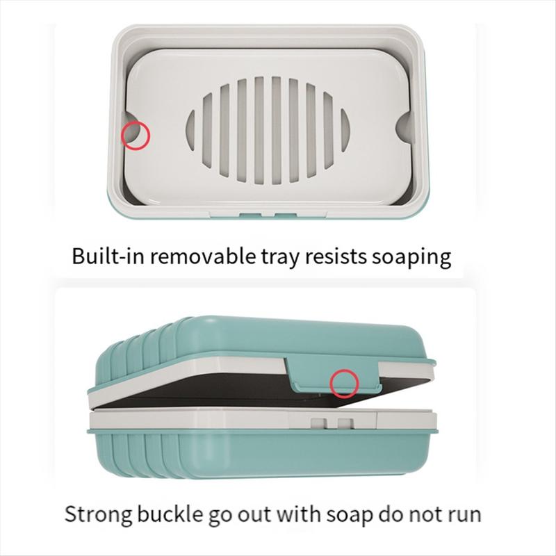Soap Holder, Dish, Bar Holder for Shower, Travel Case with Lid Gym, Box for Christmas New Year Home Use