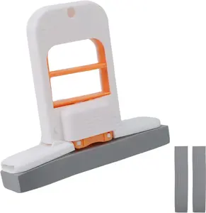 Mini Foldable Desktop Mop with 3 Sponge Strips, Portable Self-Squeeze Cleaning Tool Wet & Dry Use Small Spaces Short Hand Mop for Kitchen Counter Countertops Bathroom Glass & Car Interior