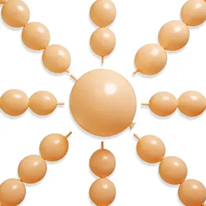 PartyWoo Nude Linking Balloons 100pcs 12 Inch Apricot Peach Beige Tan Link Balloons for Graduation Wedding Anniversary Birthday Engagement Boy Baby Shower Woodland Party Decorations Brown-W17