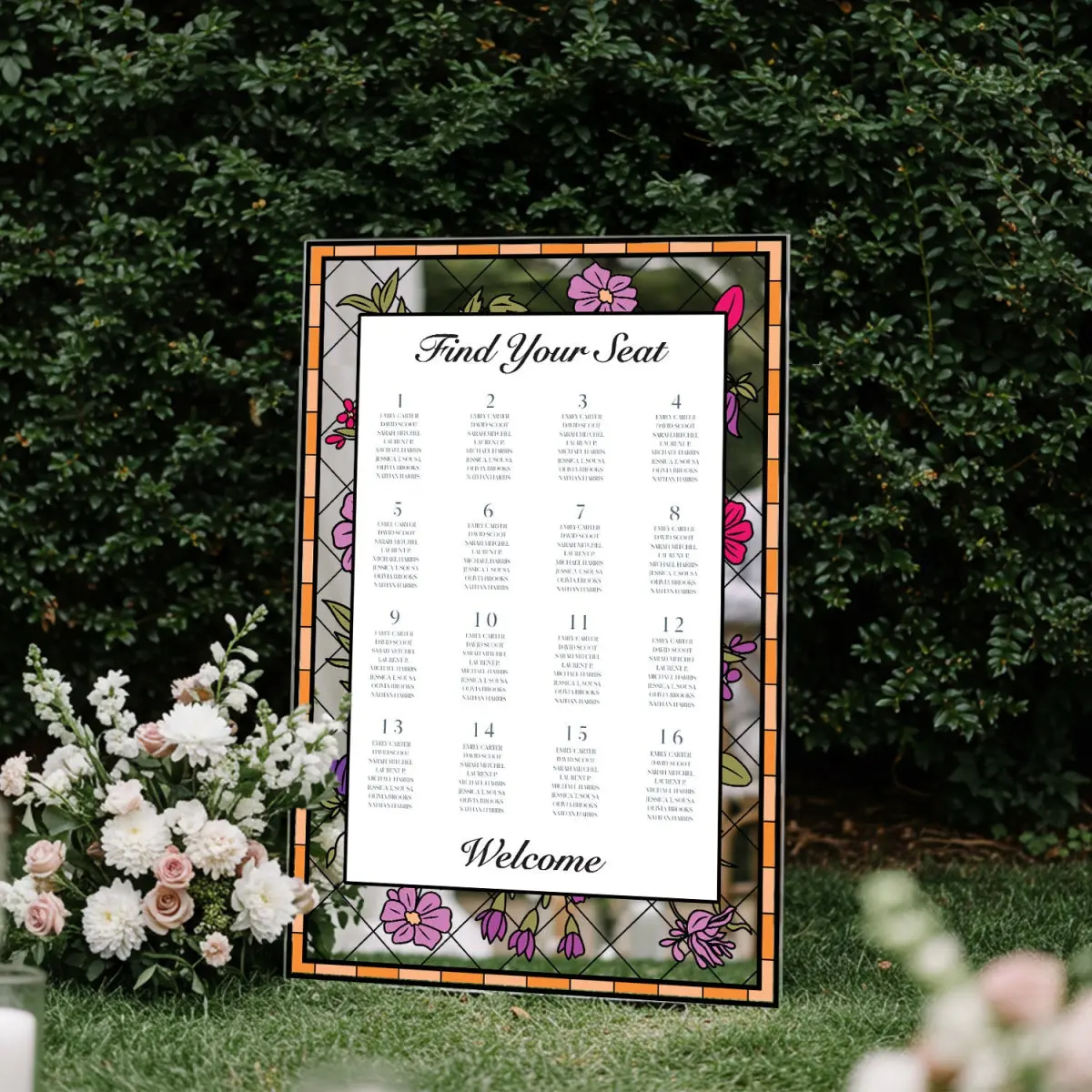 Find Your Seat Mirror Sign, Custom Wedding Seating Chart