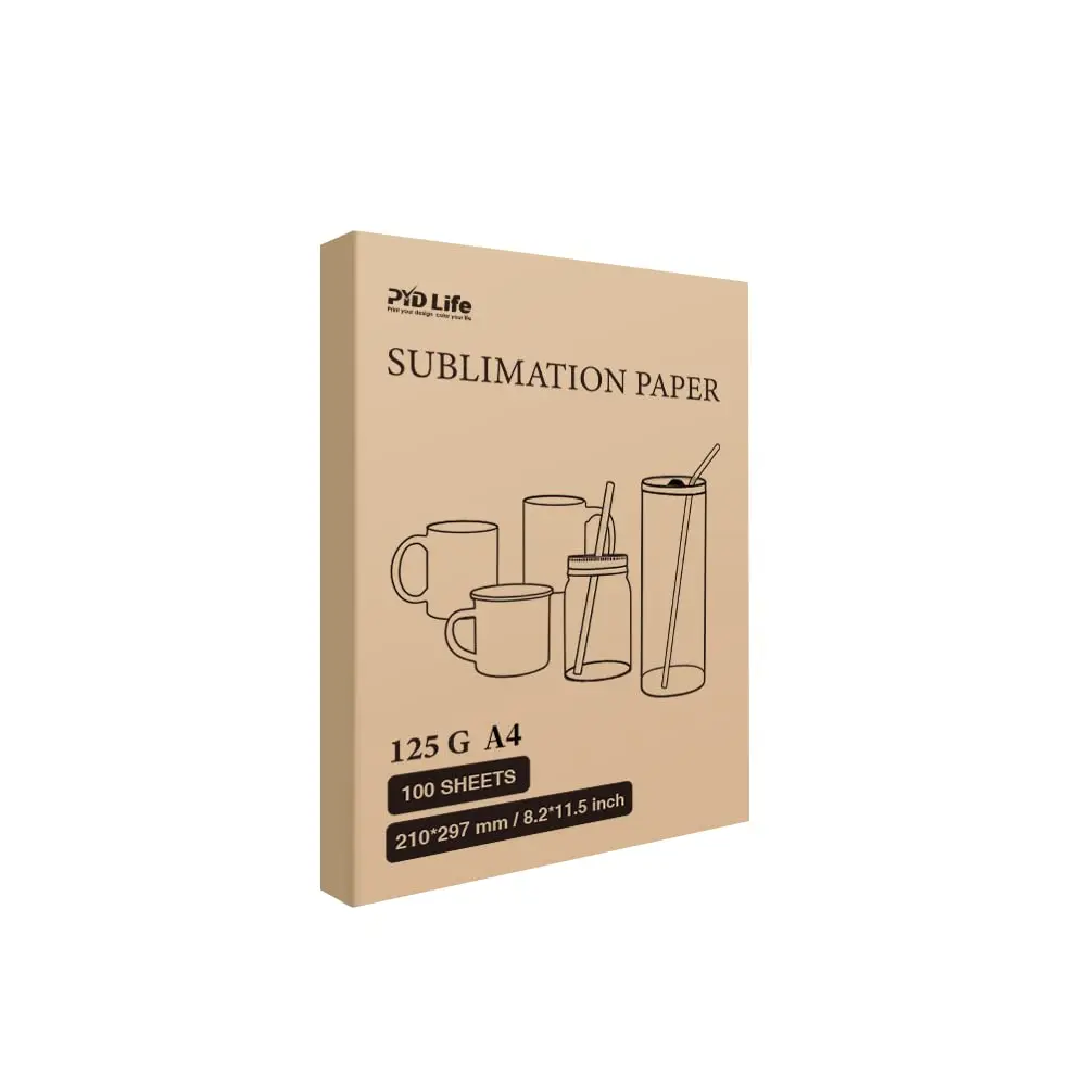 PYD Life Sublimation Heat Transfer Paper 8.2 x 11.5 Inch A4 Size,100 Sheets,for Sublimation Blanks Mugs Tumblers Water Bottles T-shirt Bags Use Sublimation Ink 125 g