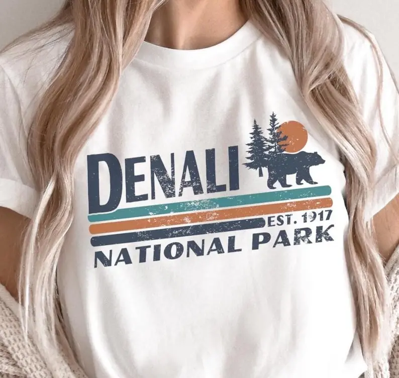 Denali National Park Tshirt Gift Tees, Alaska Bear Trip Souvenir