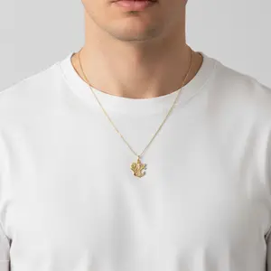 14K Yellow Gold Anchor, Cross & Heart Pendant