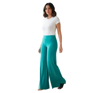 Jade Colored Palazzo Pants US Size Large - Womenswear Bottom, Comfortable Fit, Versatile Style