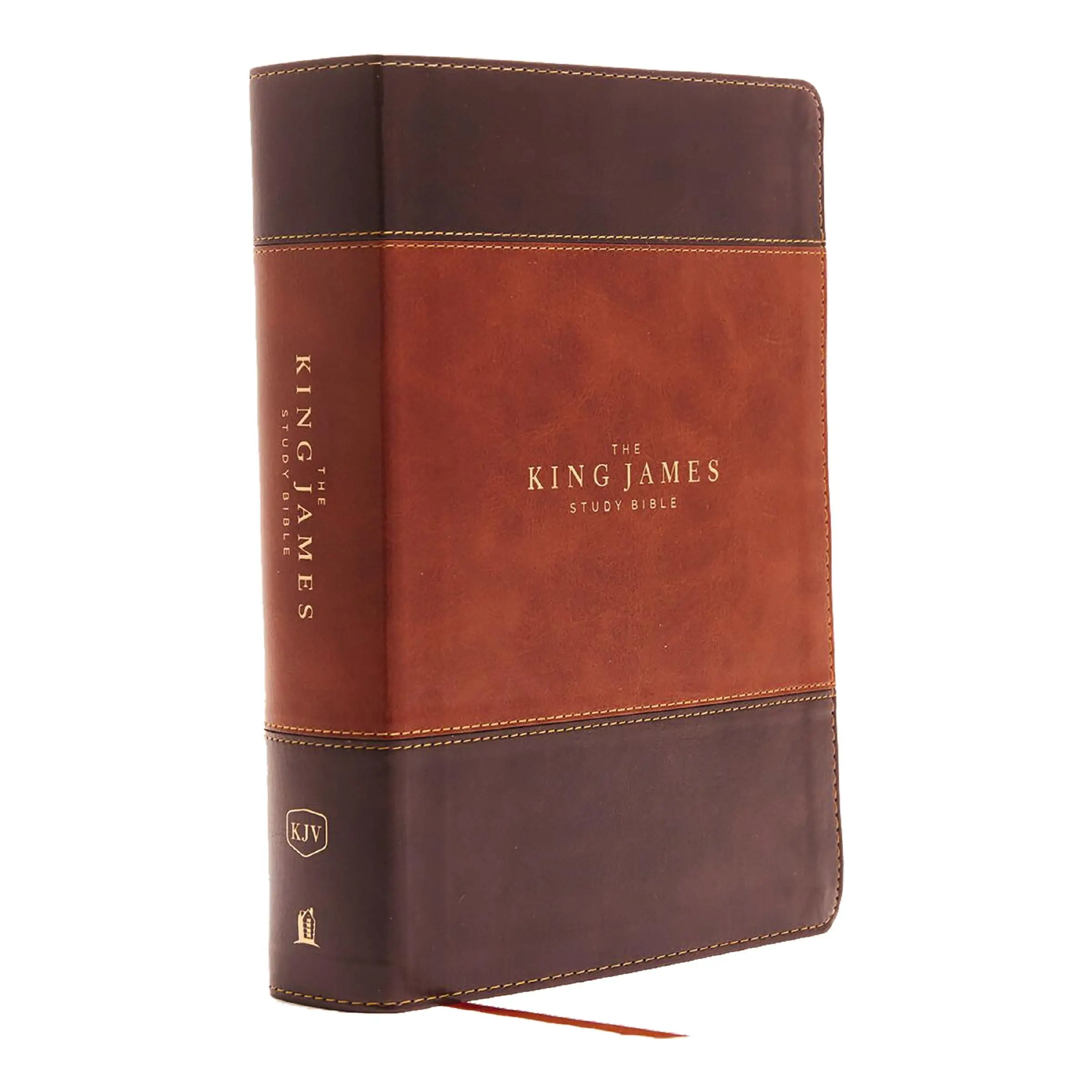 The King James Study Bible, Imitation Leather, Brown, Full-Color Edition -- Thomas Nelson - Bible