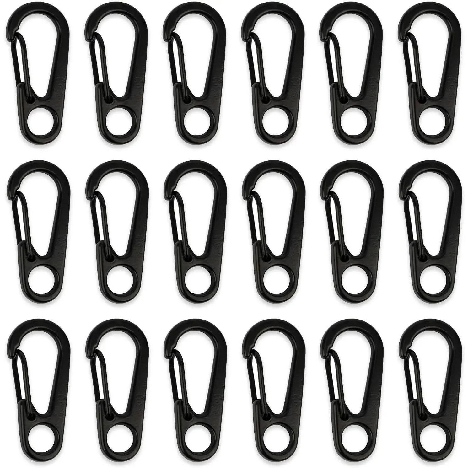 18PCS Mini Carabiner Clips Tiny Spring Snap Hook Keychains, Multi-Purpose Alloy Carabiner Keychain Clip, Small Carabiner Clip Mini Outdoor Hiking Fishing Camping Backpack Accessories(Black)