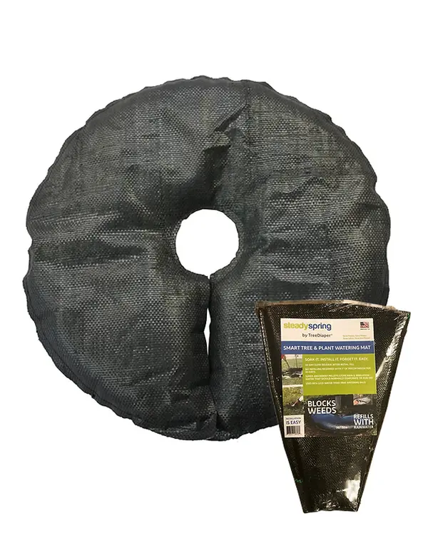 SteadySpring Smart Watering Mat 12" Soak It Set It Forget It - Absorbs Stores Reuses Rainwater Over 30 Days Prevents Weeds & Overwatering