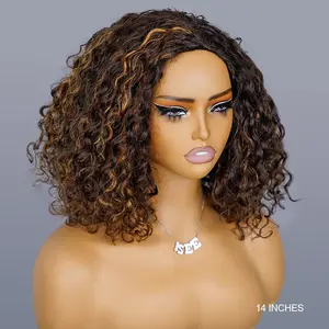 [WEAR GO HALF WIG] ISEE HAIR Ombre Highlight Brown Water Wave Half Wig Invisible Hairline Draw-strings Wig #Category Spotlight