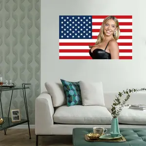 Sydney Star Sweeney USA Flag 3x5ft Tapestry Wall Hanging College Dorm Wall Decor Room Flags Wall Art Decor For Bedroom Living Room
