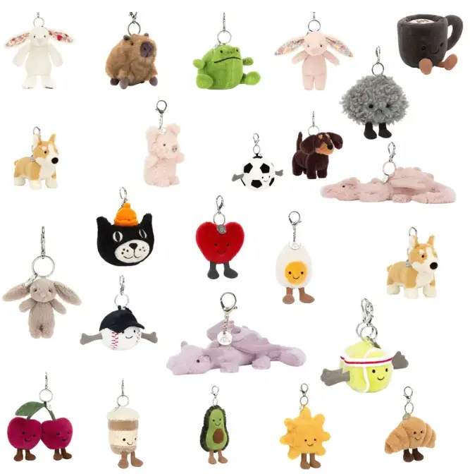 2026 New Jellycat Plush Keychain Collection – Cute Mini Stuffed Animal Keyring, Soft Bag Charm, Birthday Gift for Kids & Collectors