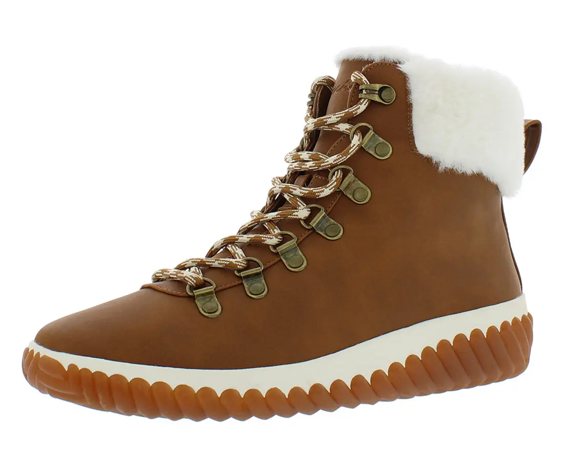 Skechers Women's Jagged Pond - No Regrets Ankle Walking Boot, Lace-Up Outdoor Wear with a Faux Fur Collar, Walking Shoes, Ankle Boot, Casual Boot