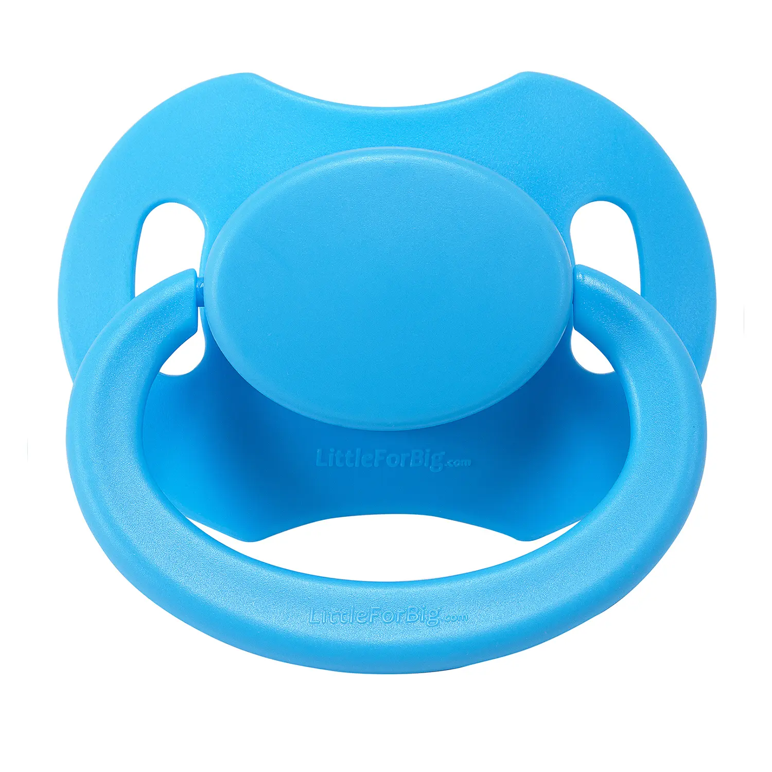 LittleForBig Bigshield Generation-II Adult Sized Pacifier Blue - Comfortable & Stylish Adult Pacifier with Clear Silicone Nipple & Dust Cap
