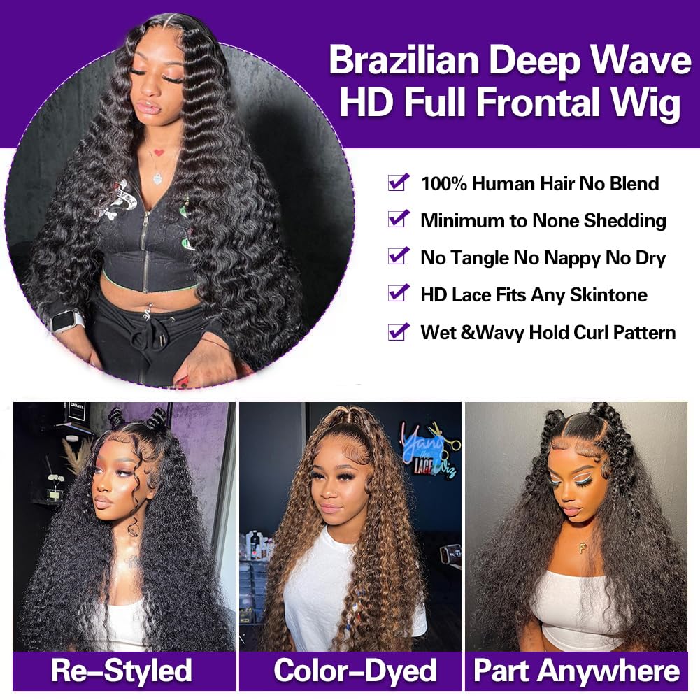 [NEW] Bling Hair Deep Wave 13x6 HD Lace Frontal Wig Water Wave HD Transparent 13x4 Deep Curly Lace Frontal Human Hair Wigs For Women TikTokShopHolidayHaul