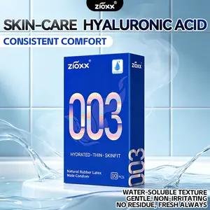 ZIOXX 003 – Ultra Thin Condoms, Hyaluronic Acid, SKINFIT, 10 Count Comfort SkinFit Natural Latex Odorless & Ultra-Sensitive