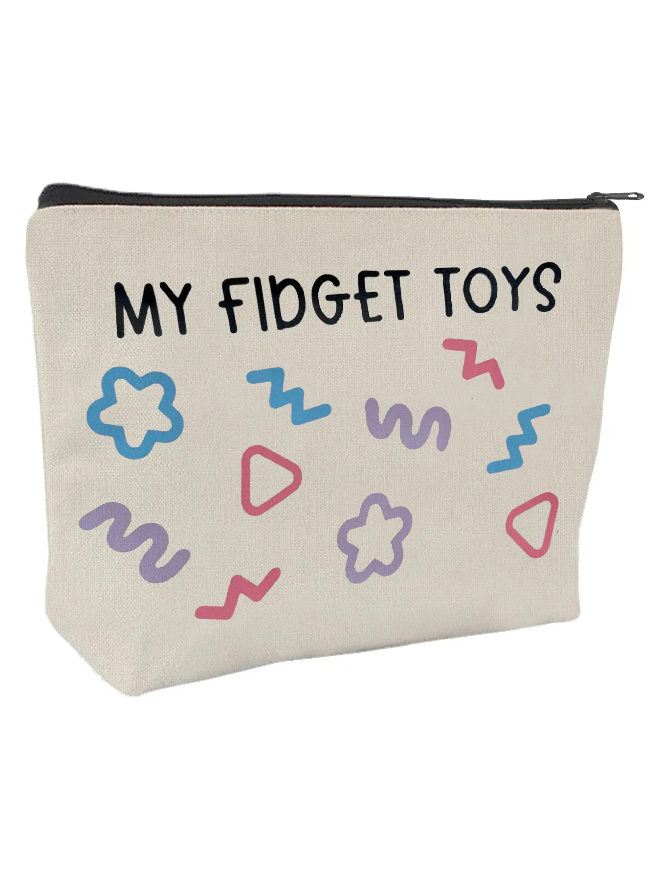 Bright My Fidget Toys Storage Travel Bag, Travel organization pouch, Makeup organizer pouch, Zipper Pouches, with a Feel Anxious theme, for gadgets, supplies, durable zipper closure, travel accessories, Christmas gifts