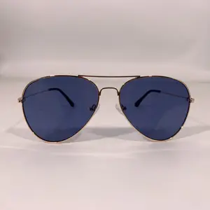 Unisex Aviator Glasses - Gold Frame Blue Lenses