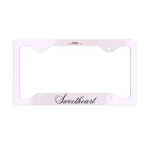 Sweetheart Metal License Plate Frame, Coquette Car Accessories, Pink Car Accessories Aesthetic License Plate Frame, Cute Car Decor
