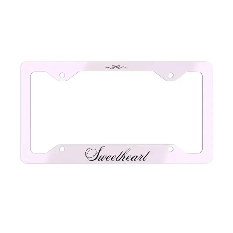Sweetheart Metal License Plate Frame, Coquette Car Accessories, Pink Car Accessories Aesthetic License Plate Frame, Cute Car Decor