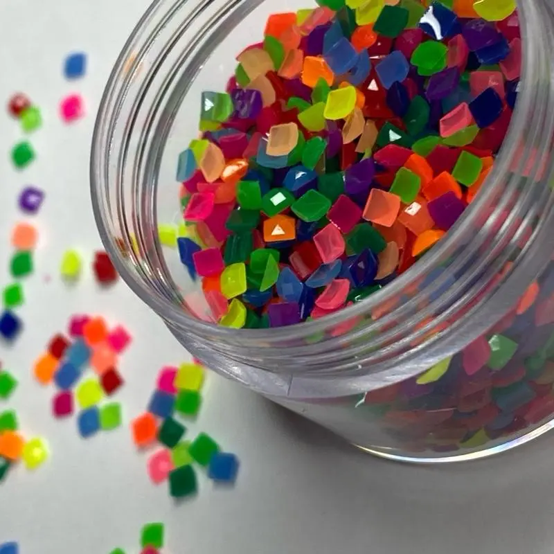 Gems for Makeup and Nails - Assorted Colorful Beads in Glass Jar