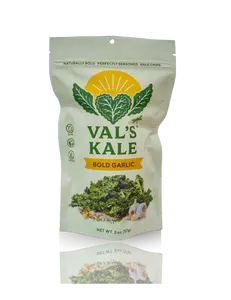 Val's Bold Garlic Kale Chips - All Natural Gluten Free Vegan