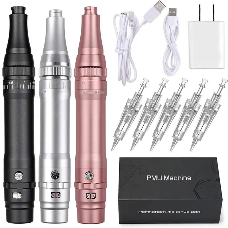 Wireless PMU Machine Permanent Makeup for Eyebrows Miroblading Eyeliner Lip Microshading Professional Rotary Tattoo Pen Gun Kit
