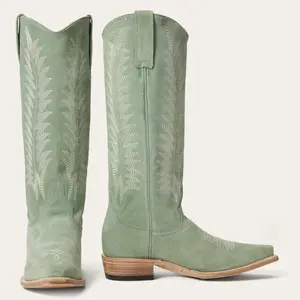 Women's Stetson Emme Suede Boots Handcrafted Aqua