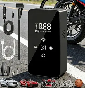 Portable Cordless Air Compressor, Wireless Tire Pump, Multifunction Electric Inflator, Suitable for Car Tires, Bicycle Tires and Balls, Compact and Easy to Carry