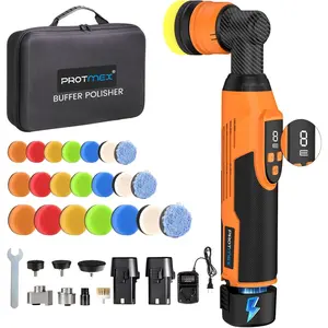 Cordless Mini Buffer Polisher - 1.2/1.6/2 Inch Car Polisher w/ 8 Variable Speed 2500-6000RPM - RO/DA Car Polishing Machine w/ 22 Pads - Small Polisher for Car Detailing Polishing Waxing, Short
