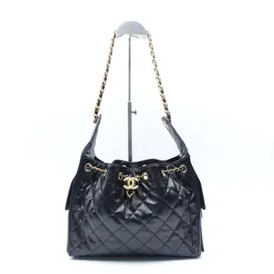 Pre-owned CHANEL Calfskin Shoulder Bags 25 Bag Black Leather Shoulder Bag T10399245