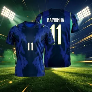 2026 Brazil Away 10#Neymar and 7#VINI 11#Raphinha Short And Long Sleeve Soccer Jersey Fans Versio Breathable