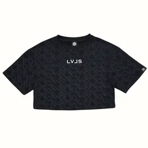 LEVELS OVERSIZED CROP TEE | BLACK MONO