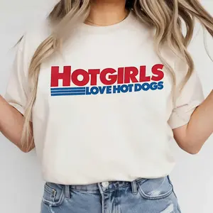 Hot Girls Love Hot Dogs Unisex T-shirt, Hot Dog Lover Shirt, Independence Day Tee Hoodie, Funny 4th July Sweatshirt