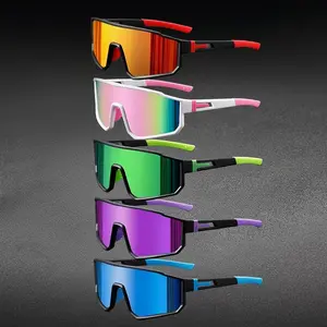 XUH 5 Pack Oversized One-Piece Sports Sunglasses for Men Women, UV400 Protection Polarized Anti-Glare Windproof Unisex Eyewear, Ideal for Cycling, Hiking, Travel, Running, Fishing, Motorcycle Riding & All Outdoor Activities