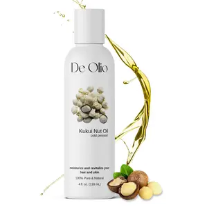 De Olio | Kukui Nut Oil | 100% Pure & Natural | Imported from Hawaii | Cold Pressed | Carrier Oil for Skin, Face, Hair, Soap Making