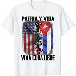 Unisex Patria Y Vida Celebrate Cuba Freedom Vintage Cuban T-Shirt