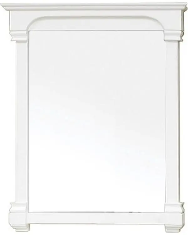 Bellaterra Home 205042-MIRROR-WH 36x41.5" White Solid Wood Birch Wood Mirror Frame for Room Decor, House Decor