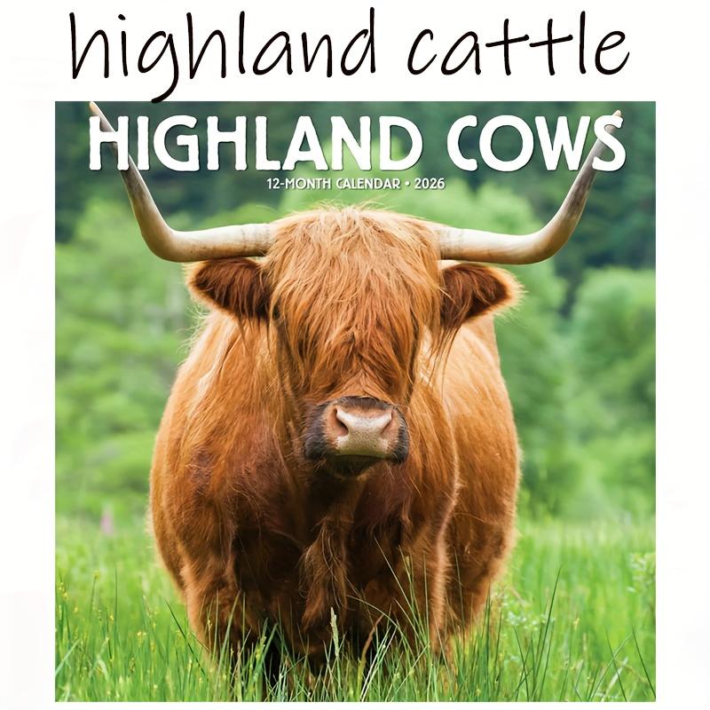 2026 Highland Cow Calendar, Scottish Cow Wall Planner, Farm Animal Lover's Monthly Schedule, Annual Plan, Home Office Decor Gift