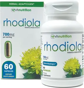 VH Nutrition Rhodiola Rosea Extract 700mg Capsules | 60 Count Herbal Adaptogen Supplement for Energy & Vitality | Pure Noni Extract for Natural Antioxidant Support