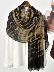 Women's Tie-Dye Long Scarf Breathable Hijab, Turban Hijab, Muslim Stretchable Headscarf Fashion Versatile Wrap, Perfect for Daily Use