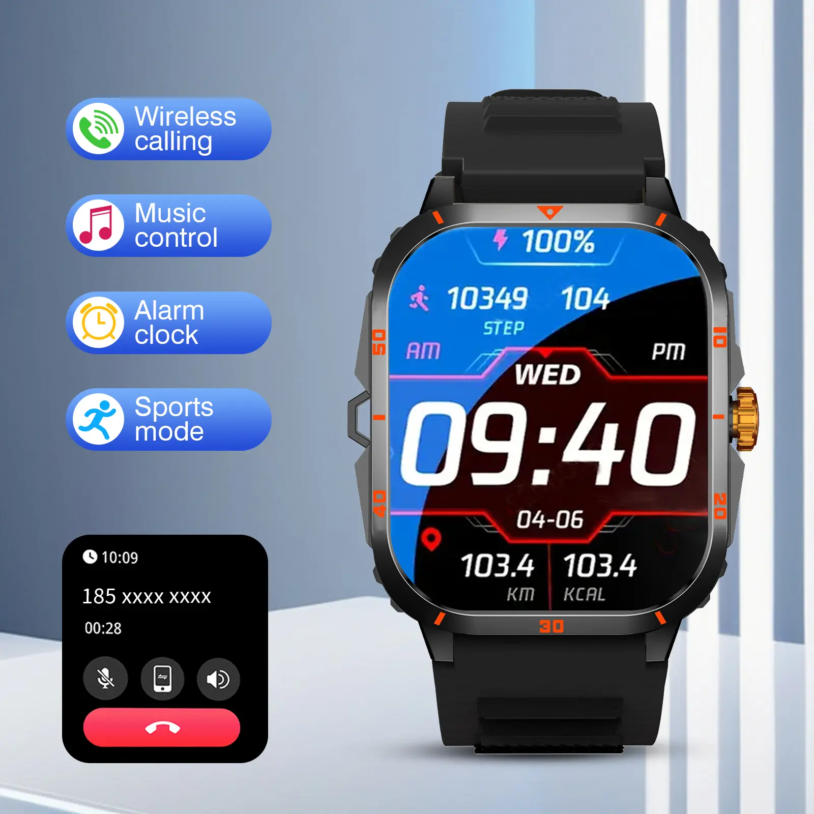 Anniversary Gift Smartwatch for Men Women - Wireless Call, Message Notification & Reminder, Pedometer, Multiple Sports Modes for Fitness, Weather Forecast, Wireless Connection