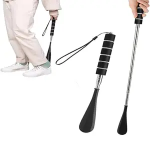 Metal Shoe Horn, Portable Retractable Shoe Helper for Men and Women, Extra Long Handle for Easy Shoe Wear