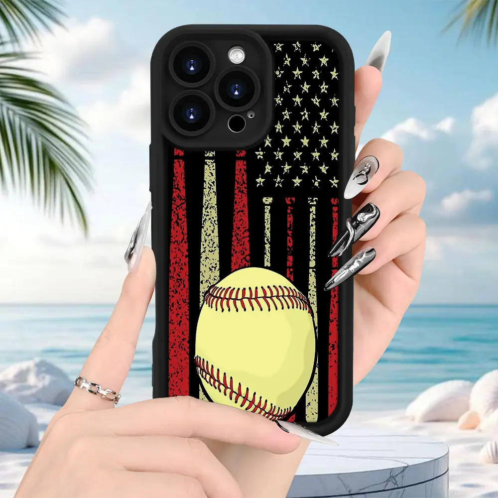 Flag Baseball Pattern Phone Case, TPU Shockproof Full Protection Case,  Suitable for iPhone 17/16/15/14/13/12/11 PRO MAX PLUS AIR E XS and PROMAX  MINI, Ideal Gift for Friends and Family, T820 - TikTok Shop