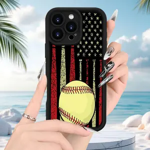 Flag Baseball Pattern Phone Case, TPU Shockproof Full Protection Case, Suitable for iPhone 17/16/15/14/13/12/11 PRO MAX PLUS AIR E XS and PROMAX MINI, Ideal Gift for Friends and Family, T820