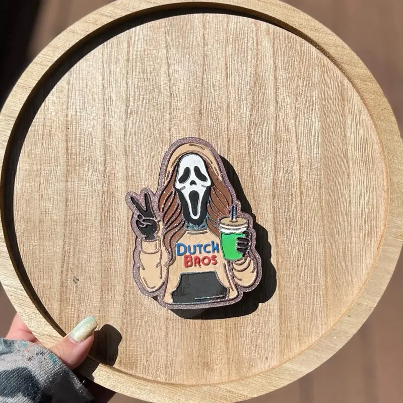 Dutch Ghost Girl Freshie - Handmade Aroma Beads with Hand-Painted Details and Subtle Sparkle for Car Room or Small Spaces