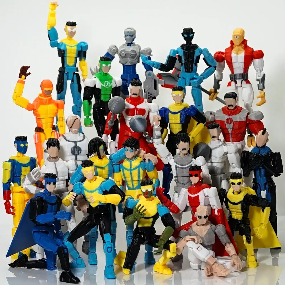 3D Printed Invincible series All Toys Action Figures Anime Model Lucky Dummy 13 Superheroes Multi-Jointed Toy Ornaments Gifts