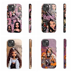 Y2k Fashion Bratz Girl Phone Case Trendy Tough Phone Cas Compatible for iPhone 17Air 16Promax 15 14 13 12 11 and for Samsung S21-S25 Perfect Gift for Her/Him Girly Phone Cases